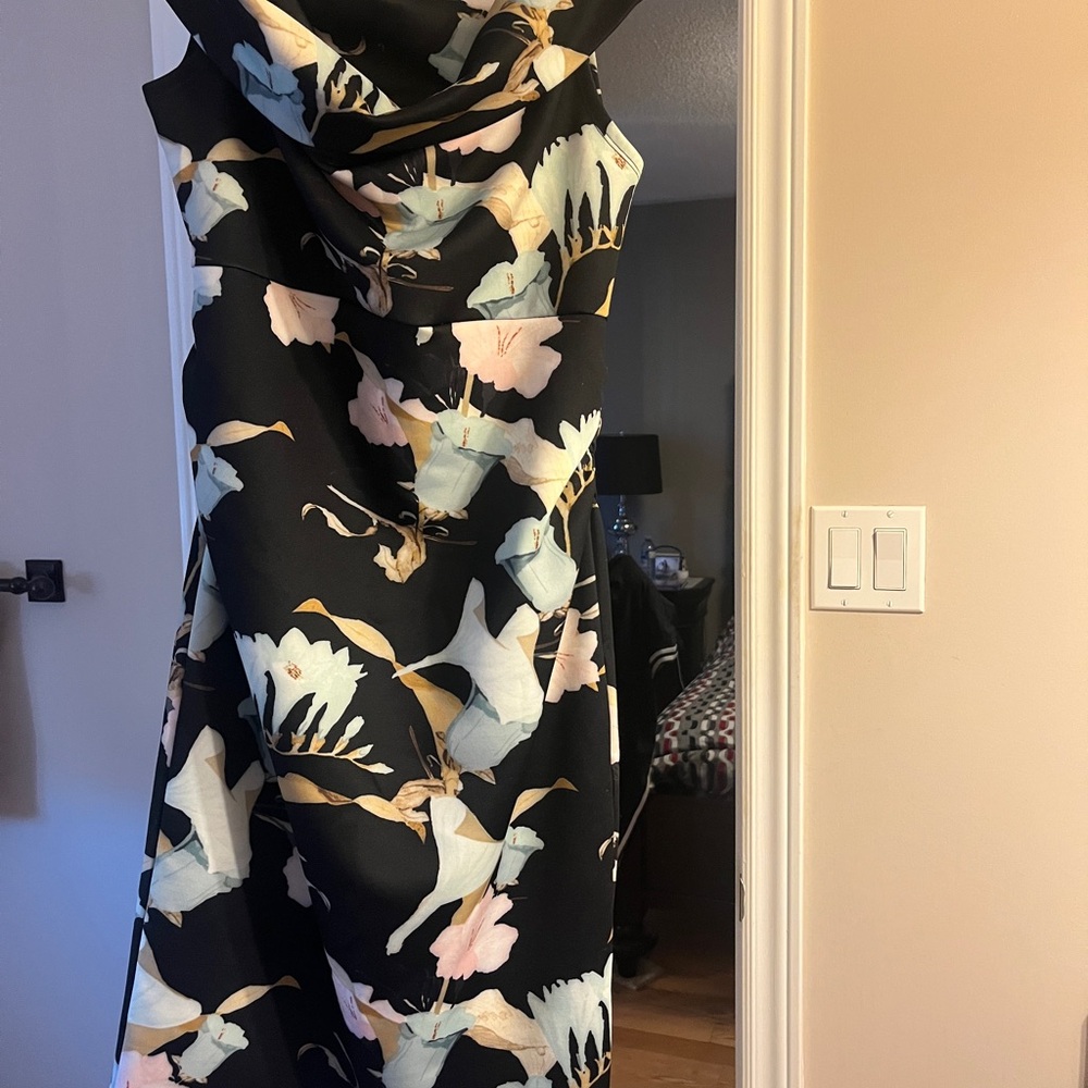 Floral Black Maternity Dress